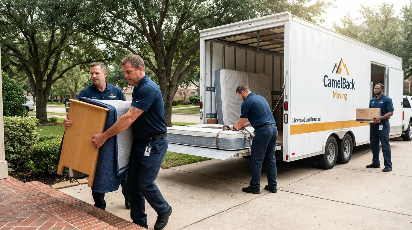 Crew loading residential truck for cross-state move from Occoquan, VA