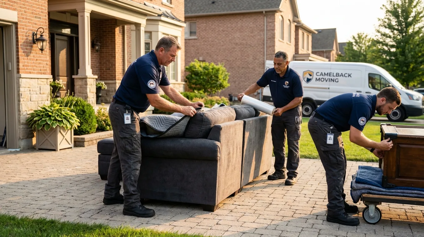 Large estate moving crew wrapping furniture in Occoquan, VA