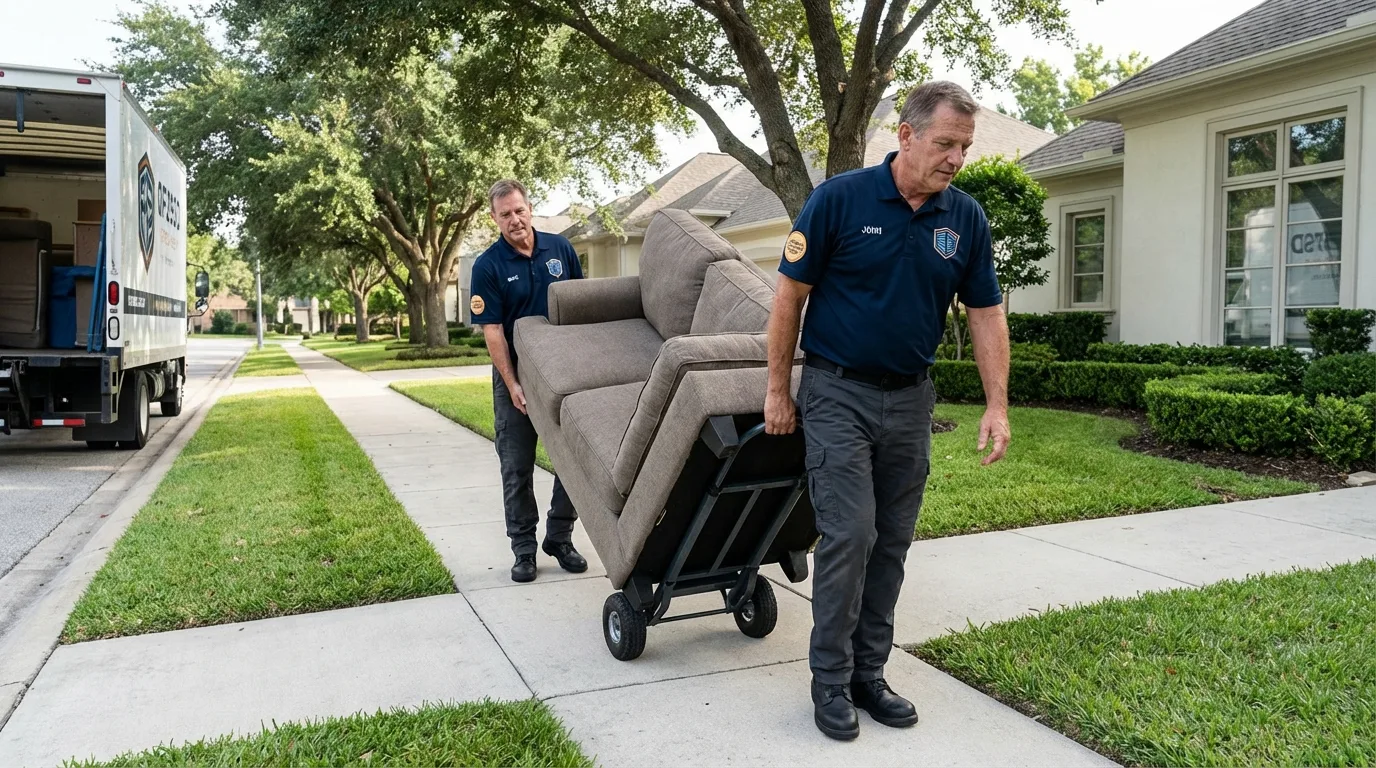Local residential moving crew loading furniture in Occoquan, VA